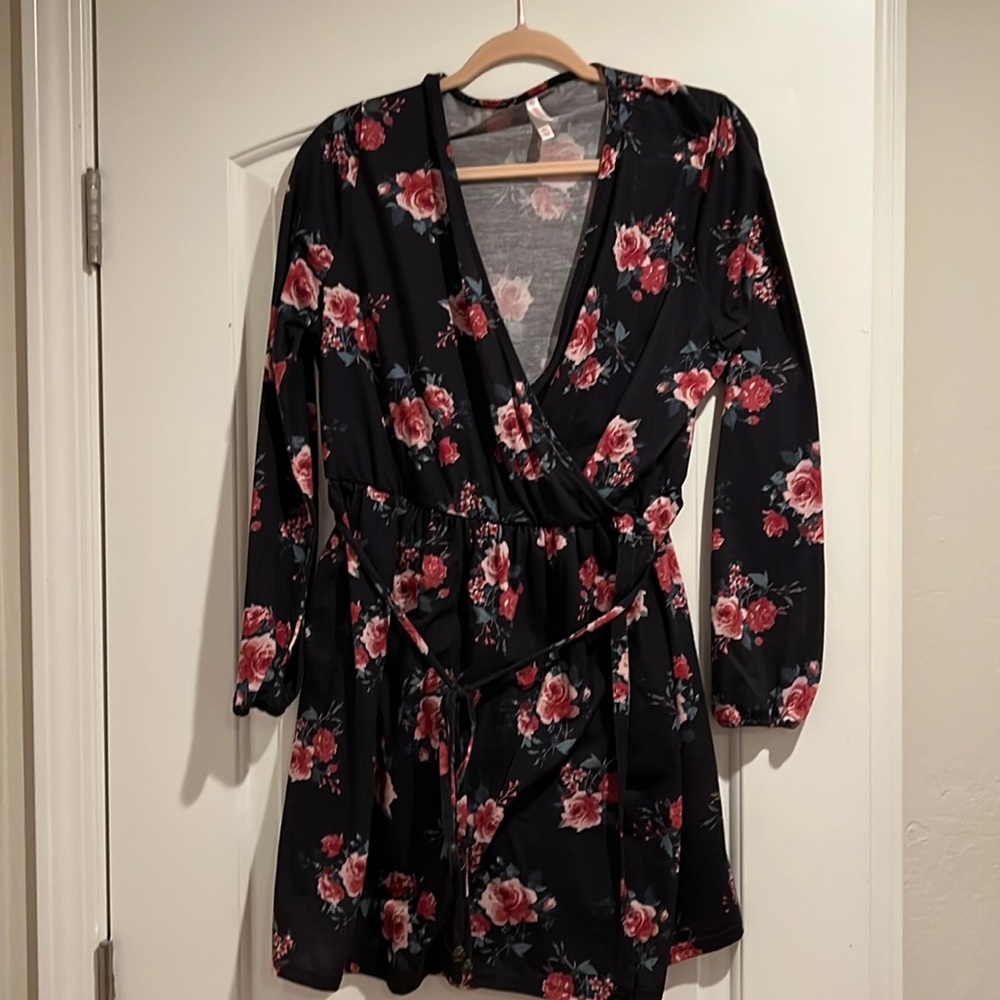Floral Black Dress